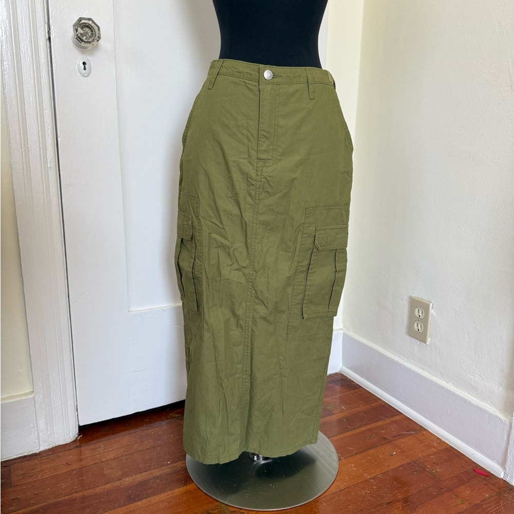 American Vintage Green Maxi Cargo Skirt Casual